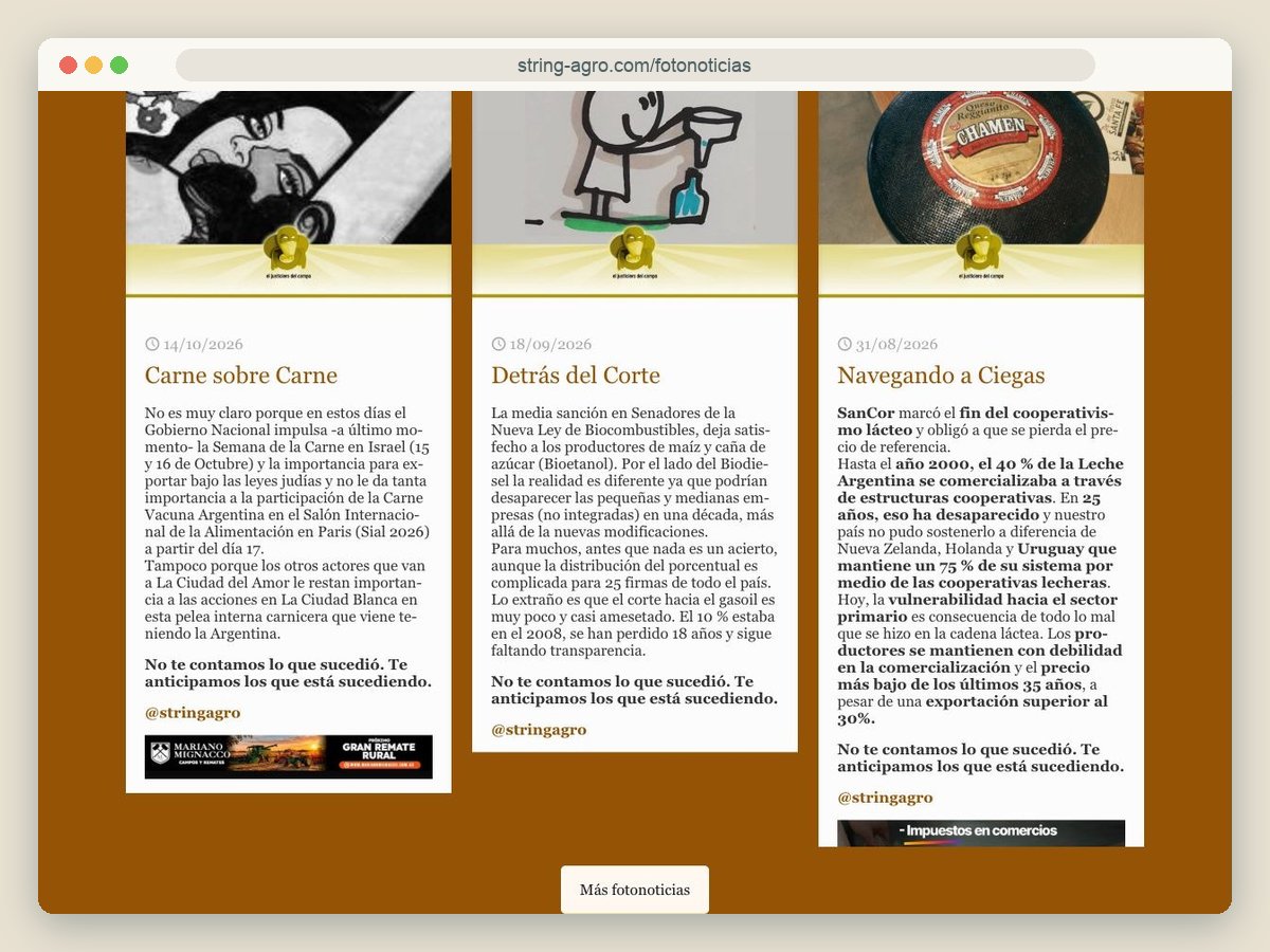 Fotonoticias de String Agro Clásico con publicidades de sus anunciantes