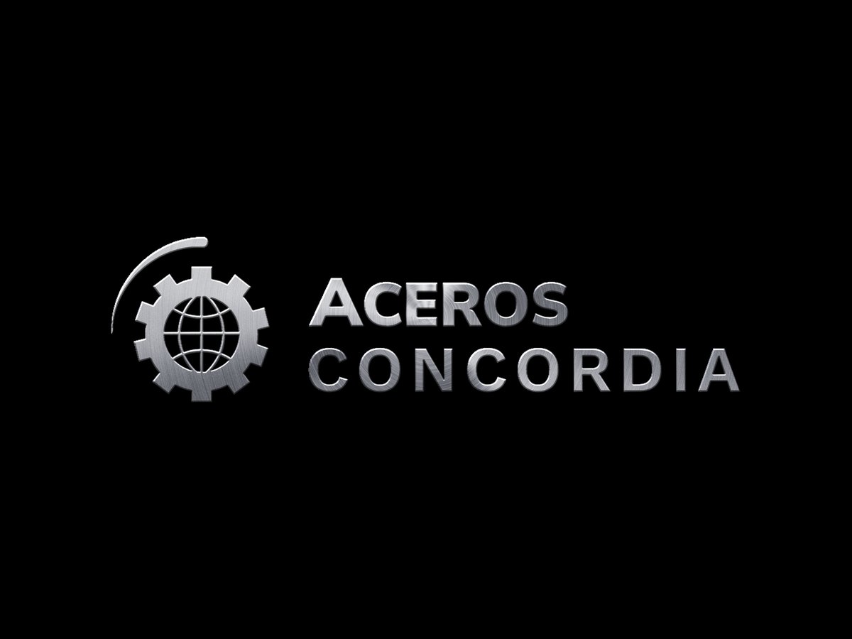Logo de Aceros Concordia en relieve metálico